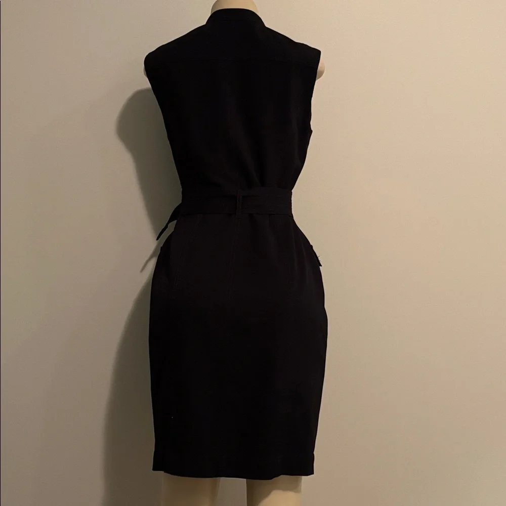 Calvin Klein black luxe exposed zip belted utility dress size 8 - Picture 6 of 9